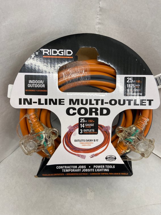 Ridgid 25ft In-Line Multi-Outlet Cord
