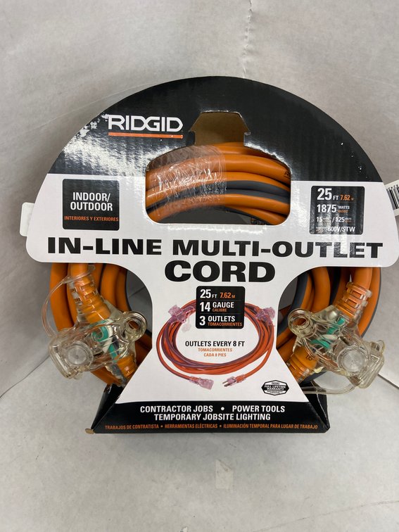 Ridgid 25ft In-Line Multi-Outlet Cord