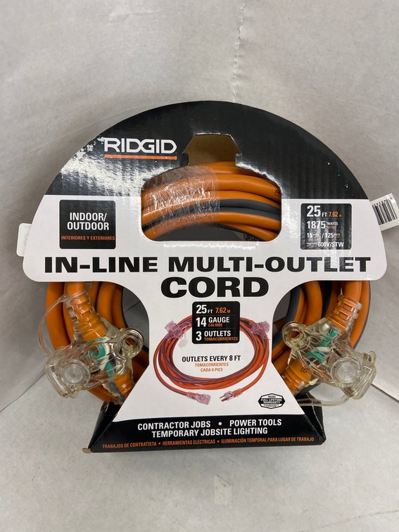 Ridgid 25ft In-Line Multi-Outlet Cord