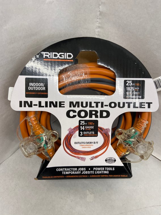 Ridgid 25ft In-Line Multi-Outlet Cord
