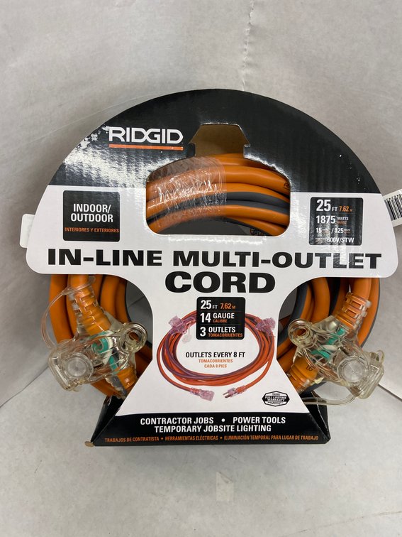 Ridgid 25ft In-Line Multi-Outlet Cord