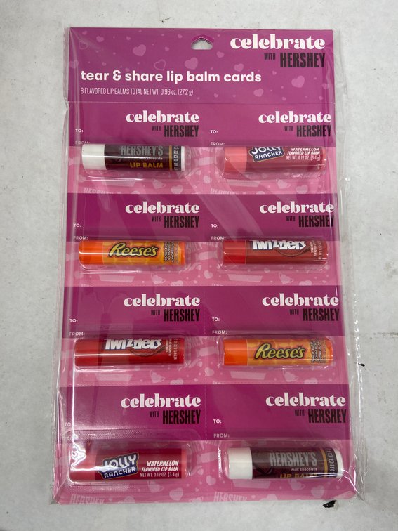 (3x bid)Asst Hershey 8pc Lip Balm Tear & Share Set