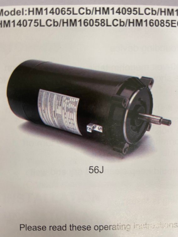 Vevor 56J Pool Pump Motor