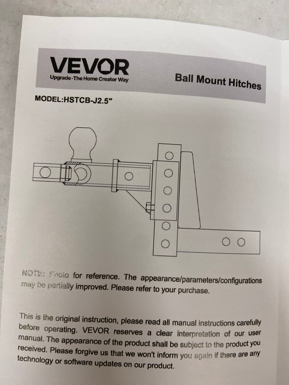 Vevor Ball Mount Hitch