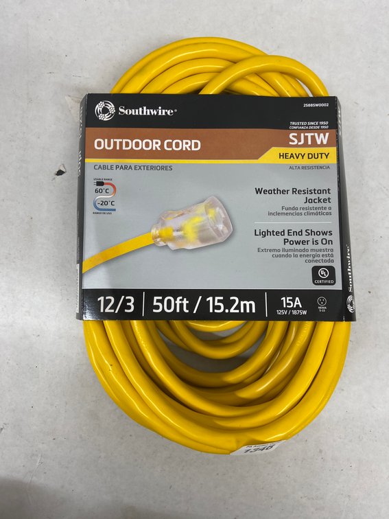 (4x Bid)South Wire 50ft HD Extension Cord