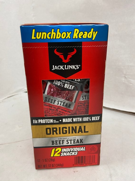 (3x Bid)Jack Links 12ct 1oz Original Beef Stick