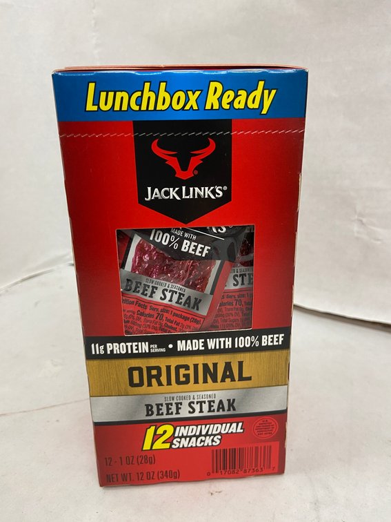 (3x Bid)Jack Links 12ct 1oz Original Beef Stick