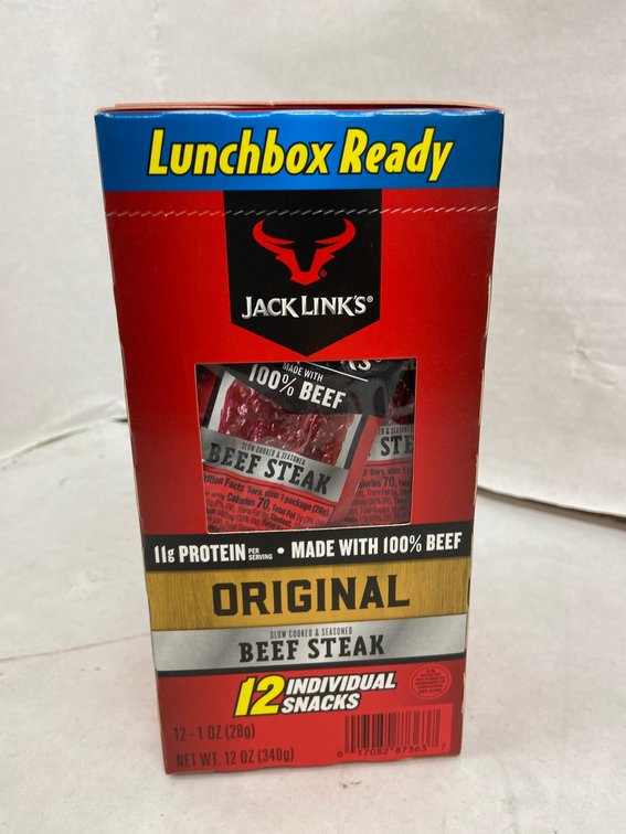 (3x Bid)Jack Links 12ct 1oz Original Beef Stick