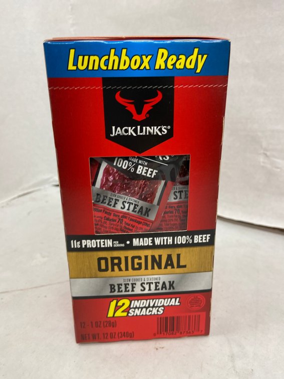 (3x Bid)Jack Links 12ct 1oz Original Beef Stick