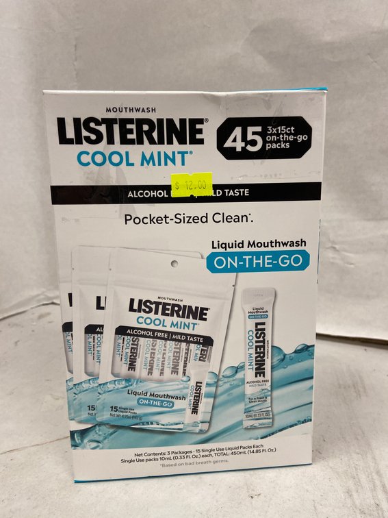 (2x Bid)Listerine 45pc On The Go Mouthwash Packets