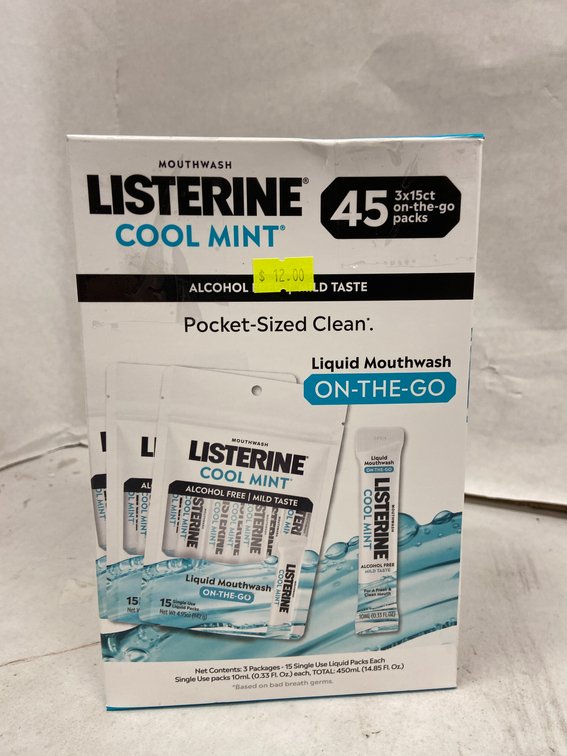 (2x Bid)Listerine 45pc On The Go Mouthwash Packets
