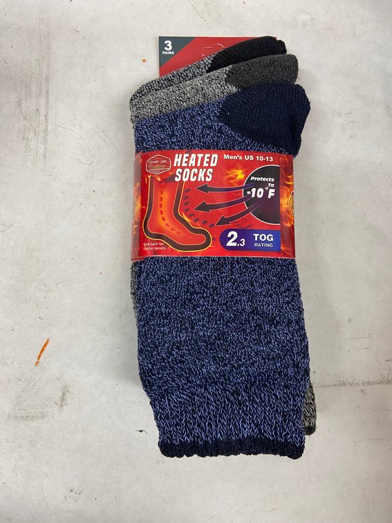 (4x Bid)Country Side 3pk Heated Socks-10-13