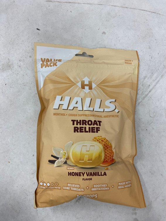 (4x Bid)Halls 80pc Honey Vanilla Cough Drops