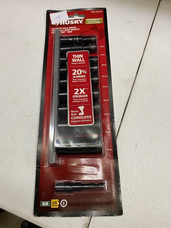 Husky 10pc.3/8" Drive Thin Wall Deep Impact Socket Set