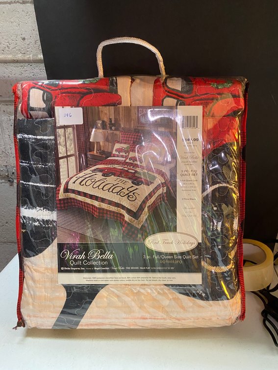 3pc Holiday Quilt Set Queen Sz