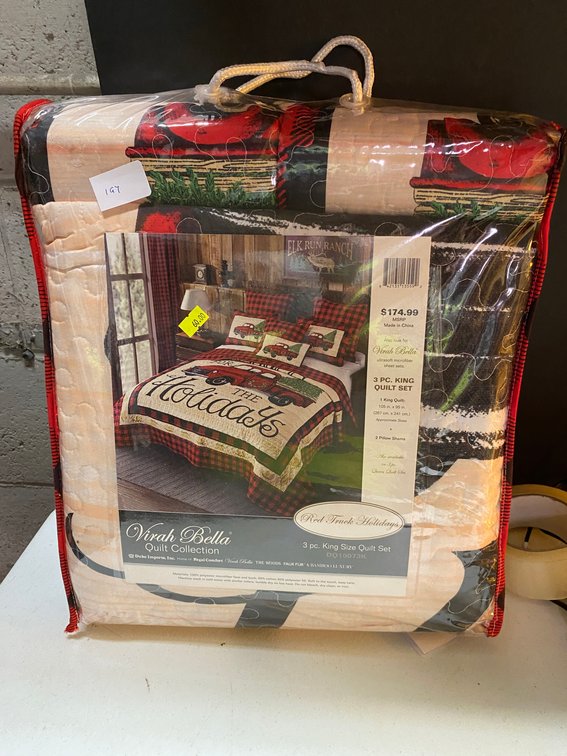3pc Holiday Quilt Set King Sz