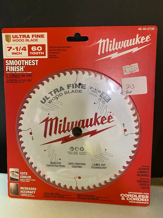 (2x) Milwaukee 7 1/4" 60 Tooth  Saw Blade