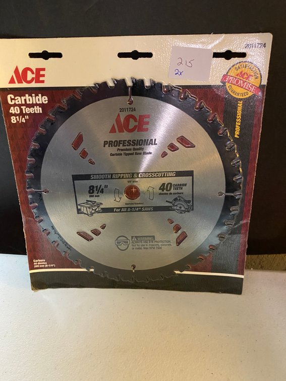 (2x) Ace 8 1/4" 40 Teeth Saw Blade