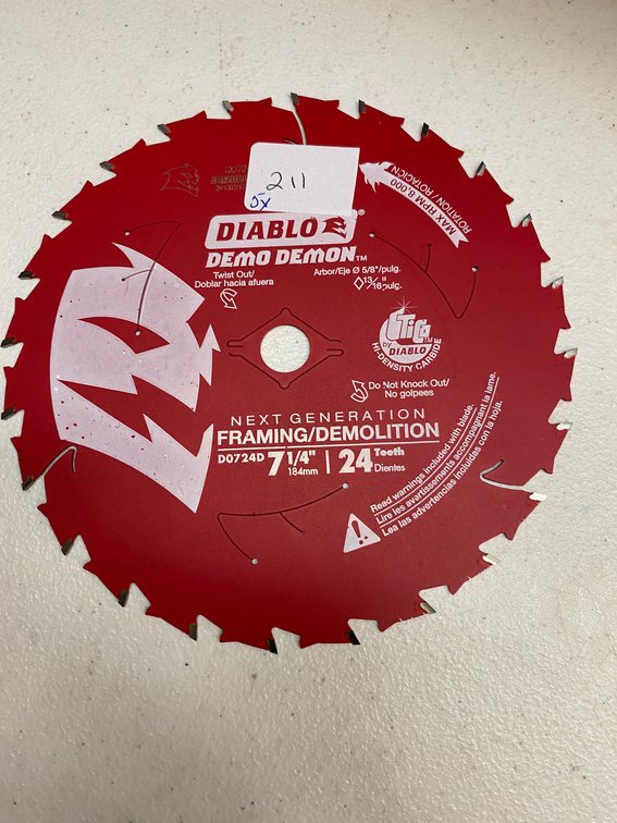 (5x) Diablo 7 1/4" Blade