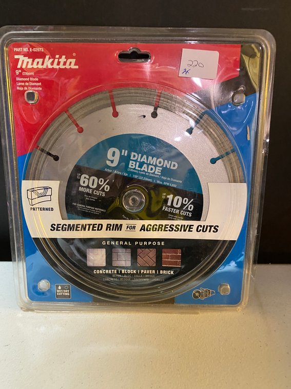 (2x) Makita 9" Diamind Saw Blade