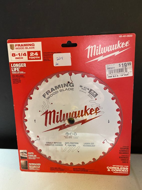 (2x) Milwaukee 8 1/4" 24T Saw Blade