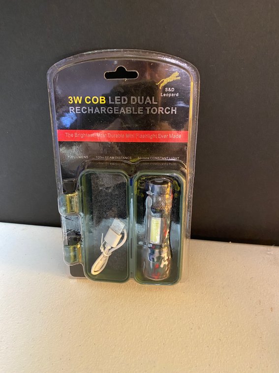 3W COB LED Dual Rechargeable Torch