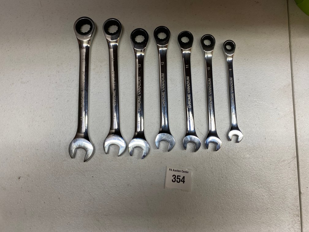 7pc. Chrome Vanadium Metric Combo Ratcheting Wrenchs