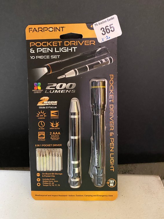 (2x)10pc Pocket Driver & Pen Light Set