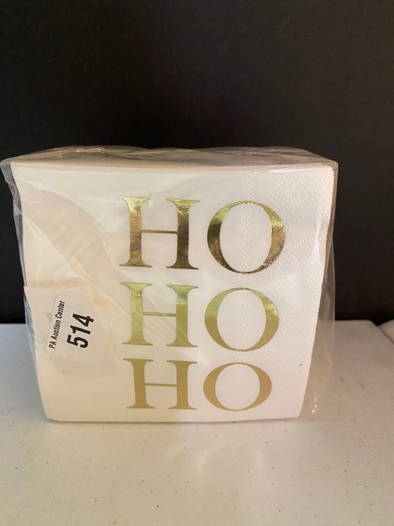 100ct. Christmas HO Gold Cocktail Napkins