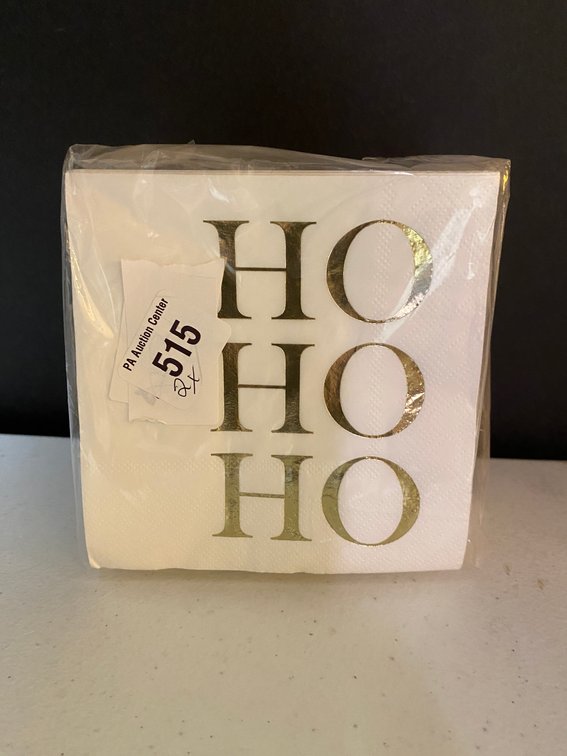 (2x)100ct. Christmas HO Gold Cocktail Napkins