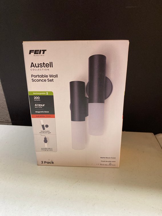 (2x)New 2pk Portable Wall Sconce Set