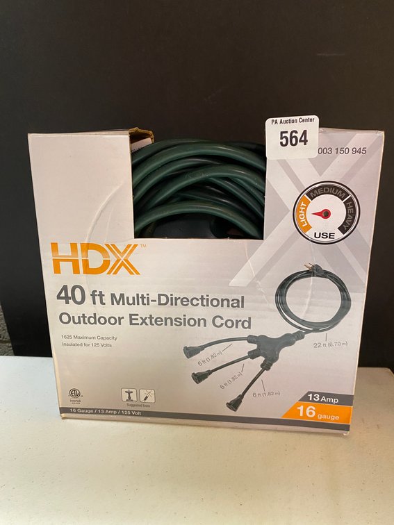 40' Multi Directional Outdoor Extention Cord