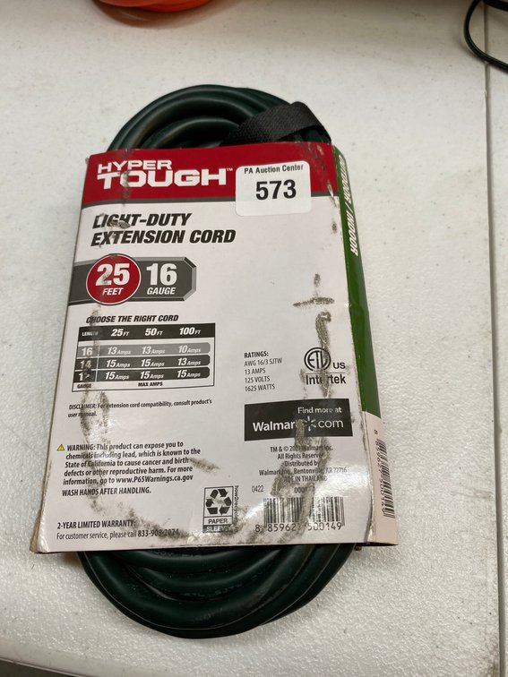 Hyper Tough 25' Light Duty Extension Cord