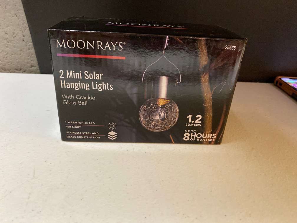 New 2pk Mini Solar Hanging Lights