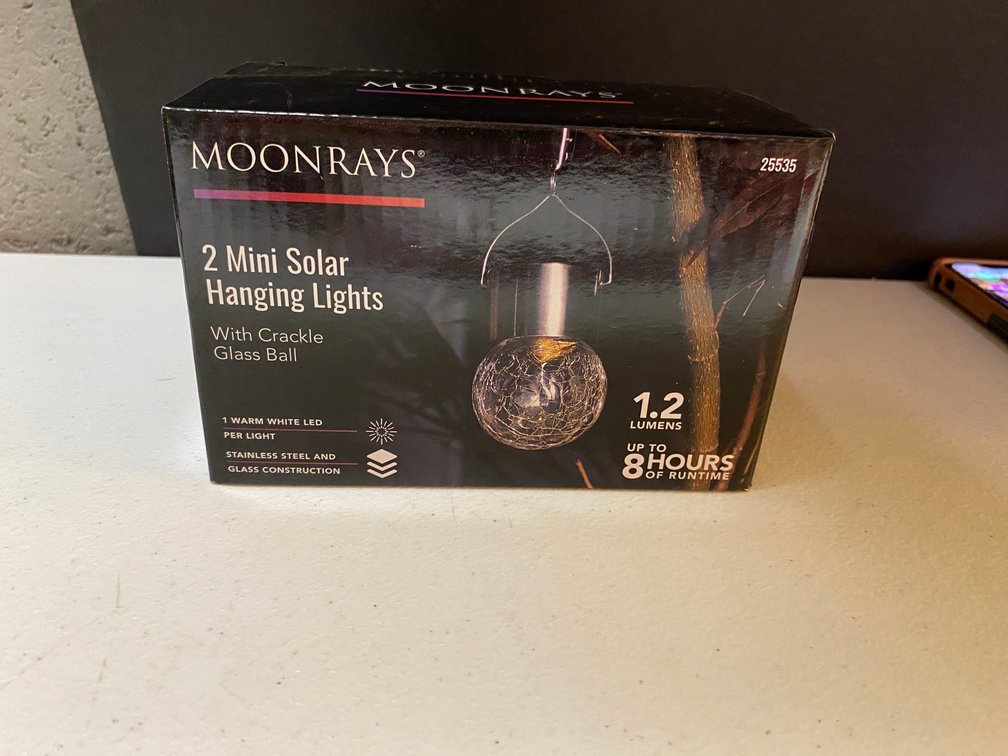 New 2pk Mini Solar Hanging Lights
