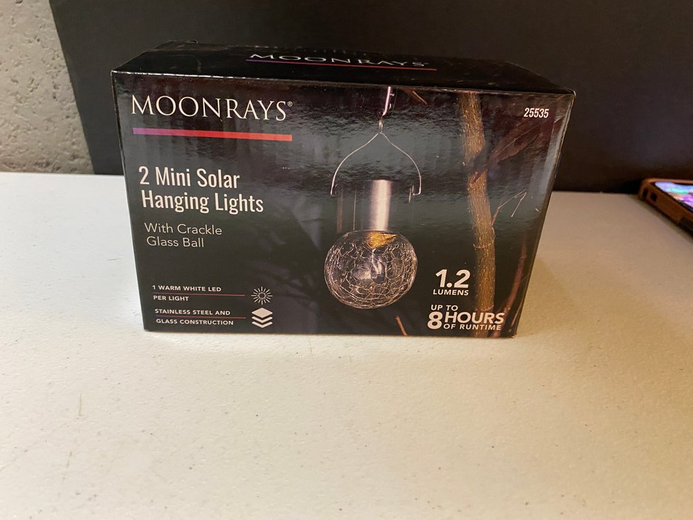New 2pk Mini Solar Hanging Lights