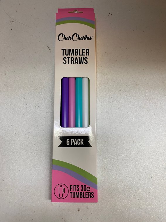 New 6pk CharCharims Tumbler Straws