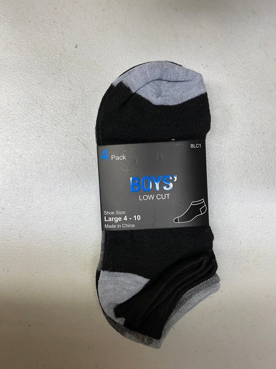 (2x) New 4pk Boys Lg 4-10 Socks