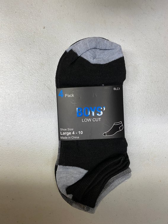 (8x) New 4pk Boys Lg 4-10 Socks