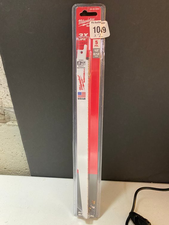 (2x) Milwaukee 5pk. 12" Sawzall  Blade 8/12TPI