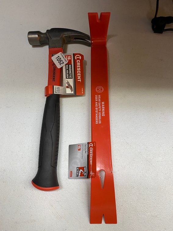 Crescent 16oz Hammer & 15" Flat Pry Bar