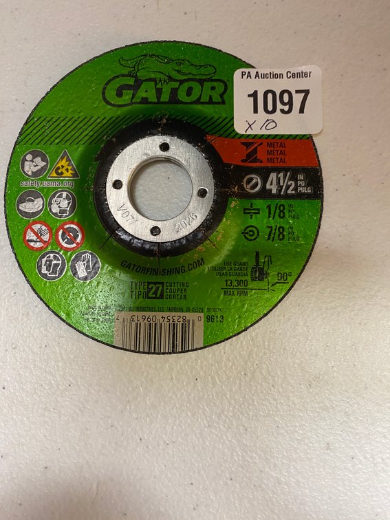 (10x) Gator 4 1/2" Metal  Cut Off Wheel