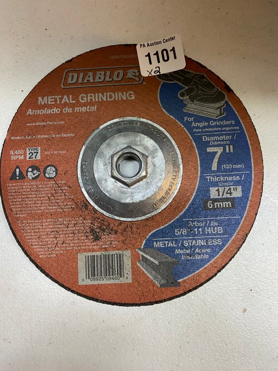 (2x) Diablo 7" Metal Grinding Wheel