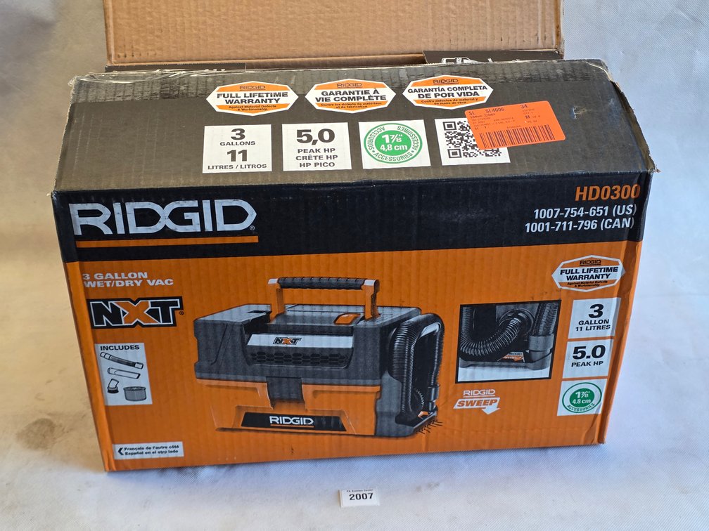 RIDGID 3-Gallon NXT Wet/Dry Vacuum HD0300