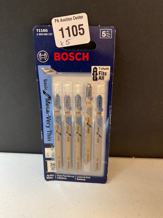 (5x) Bosch 5pc Med-Very Thin Metal Jig Saw Blades