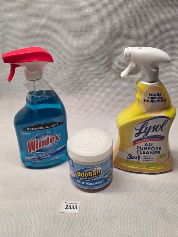 Cleaning Trio: Windex, Lysol, and OdorBan Products