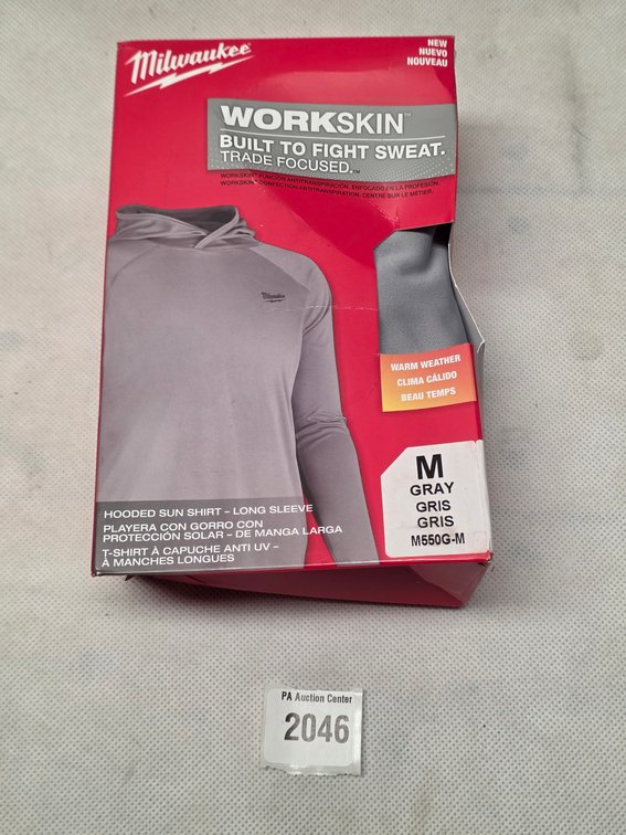 Milwaukee Workskin Hooded Sun Shirt Gray Size M