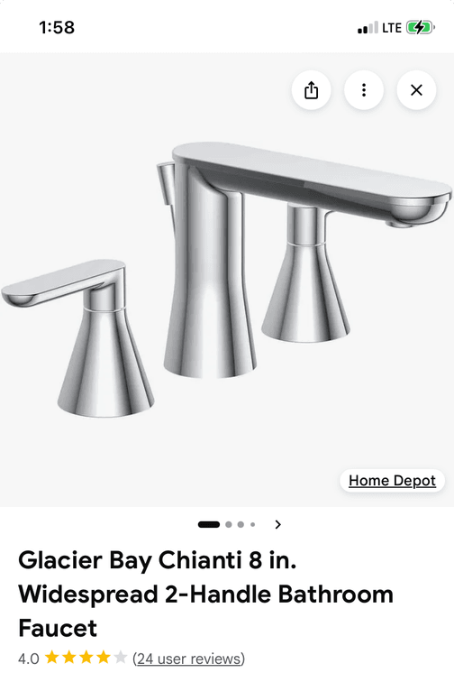 Glacier Bay Chianti 8" 2 Handle Faucet