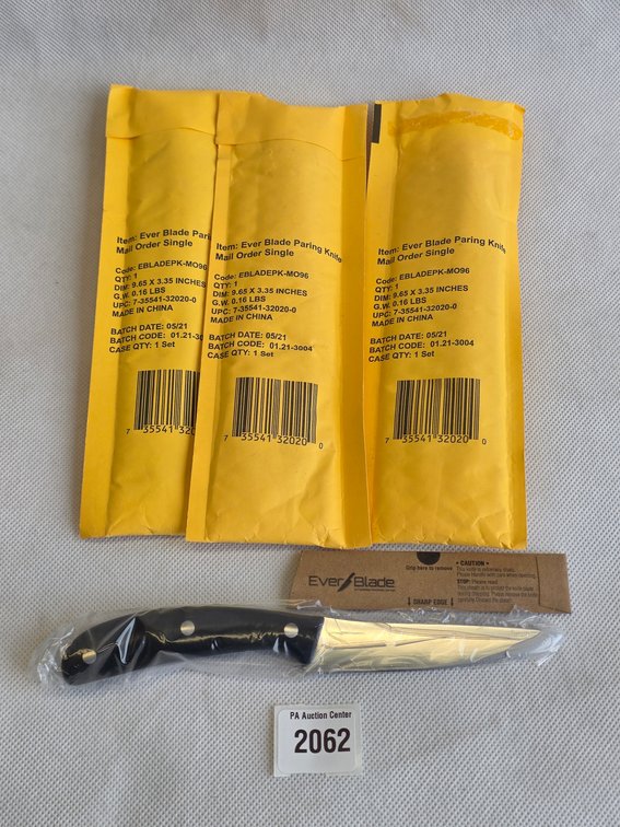 Ever Blade Paring Knife Mail Order Set of Three