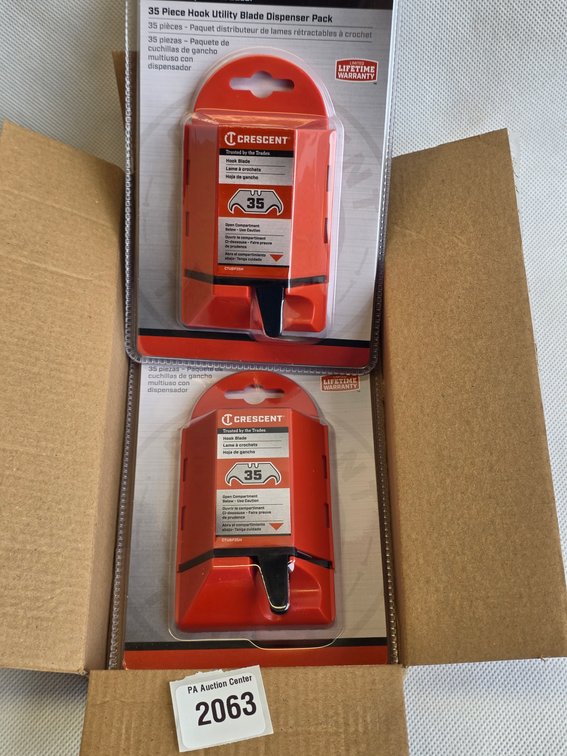 Lot of 2 Crescent 35-Piece Hook Utility Blade Dispenser Pack